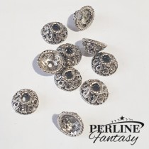 Coppetta Fiore 8 mm Argentato Anticato Coppetta Fiore 8 mm Argentato Anticato