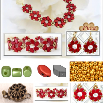 Kit Bracciale ''PIA'’ Pastel/Lava Red Kit Bracciale ''PIA'’ Pastel/Lava Red