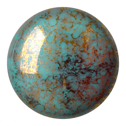 Cabochon Par Puca® Opaque Blue Turquoise Bronze 18 Mm