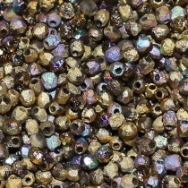 Mezzi Cristalli 3 Mm Etched Crystal Glittery Amber