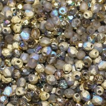 Mezzi Cristalli 4 Mm Etched Crystal Golden Rainbow