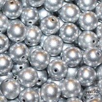 Perle Tonde Vetro di Boemia 8 Mm Aluminium Silver