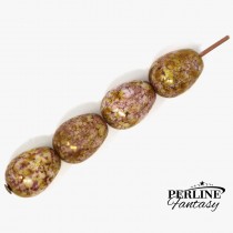 Gocce 11 x 8 Mm Chalk White Lila Gold Luster